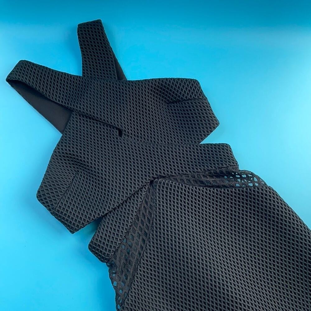 NWOT Kendall & Kylie Women’s Black Jana Mesh Spliced Midi Dress Size Small - Picture 2 of 13